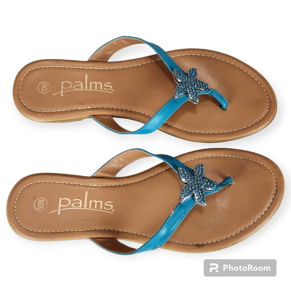 Palms Turquoise Starfish Sandals size 10M